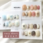 【現品】03247 ベリーショート￤お買い得セット★ネイルチップ3点￤ チビ爪/短爪/短め/お洒落/フラワー/リボン/ハート/ぷっくり/うるうる/マグネットネイル《入金確認から3日以内発送》