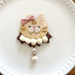 刺繍ブローチ（茶トラ）