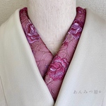 洗える刺繍半衿  ロゼカラー