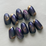 no.184 星空ネイル　夜空ネイル　キラキラネイル　マグネットネイル　偏光カラー　秋ネイル　ネイビーネイル