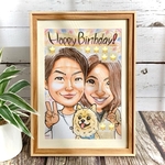 結婚祝い 記念日 カップル 似顔絵 プレゼント 誕生日 結婚記念日 引っ越し祝い イラスト 名入れ