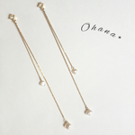 淡水パール＊シンプル  ロングピアス/イヤリング