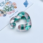 HEART earcuff ( Marble pink&green/マーブル ピンク&グリーン) // イヤーカフ レジン