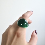 -deep green-  ガラス リング　glass ring