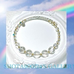 ［再販14］アイリスクォーツ　虹の水晶を花束にして💐　ワイヤー　ブレスレット　天然石　4月　誕生石　#minne_new  #クリスタル