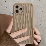 【送料無料】ニュアンス　TPU  スマホケース　ブラウン　韓国　うねうね　
