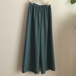 ストレッチウール（アンティークグリーン）で作ったワイドパンツ