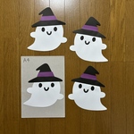 壁面飾り【ハロウィン　おばけ4点】　10月　秋　保育教材　画用紙