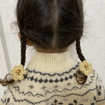 お花 モチーフ ヘアゴム かぎ針編み キッズ ベビー