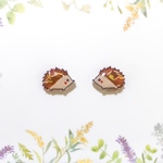 チョコスプレーを纏ったハリネズミ(茶)ピアス/ノンホールピアス(樹脂イヤリング)