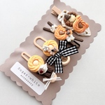 🎃 Halloween series ✵ お菓子の準備！かぼちゃ味クッキーみたいなヘアクリップ4点セット 【 03 】 