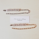 【gold or silver】ファルファッレガラスビーズとoval chain∴ブレスレット