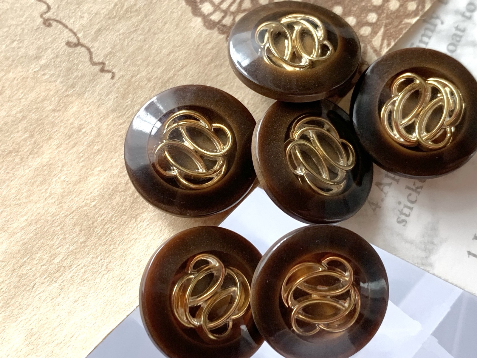 イタリア直輸入【18mm 1個set】 飾りボタン ◇1872◇ レトロ