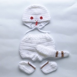 上下セット・ヘビ🐍ベビーコスチューム(ホワイト)♡ニューボーンフォト・ハーフバースデー