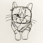 ワイヤーアート　ネコ