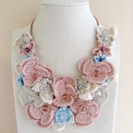 cotton　necklace　double～ももいろ