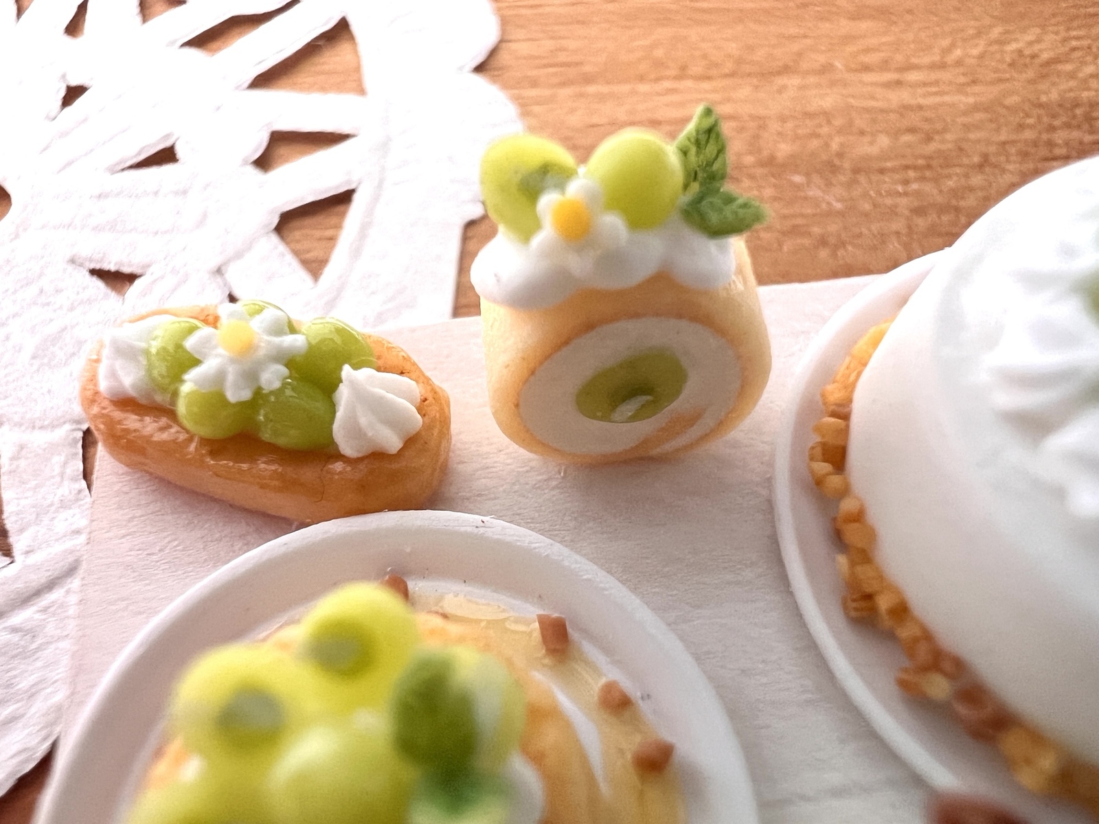 No.217◆ シャインマスカットのスイーツセット ◆　ミニチュアスイーツ No.217◆ シャインマスカットのスイーツセット ◆　ミニチュアスイーツ