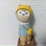 猫さん「今日から幼稚園」（木粉粘土）