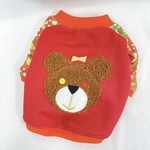 冬物オーダー♡厚手クマちゃんフリースTシャツ赤フレブル服フレンチブルドッグパグ服か