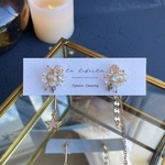 Bijoux Perl ピアス　イヤリング　クリスマス　アレルギー対応　グリーン　パール　リボン　大ぶり　チュール　ホワイト　冬　ガラス　ビジュー　ワイヤー　ビーズ　ギフト