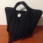 tocotoc様 専用   ブラックVフリンジバッグ