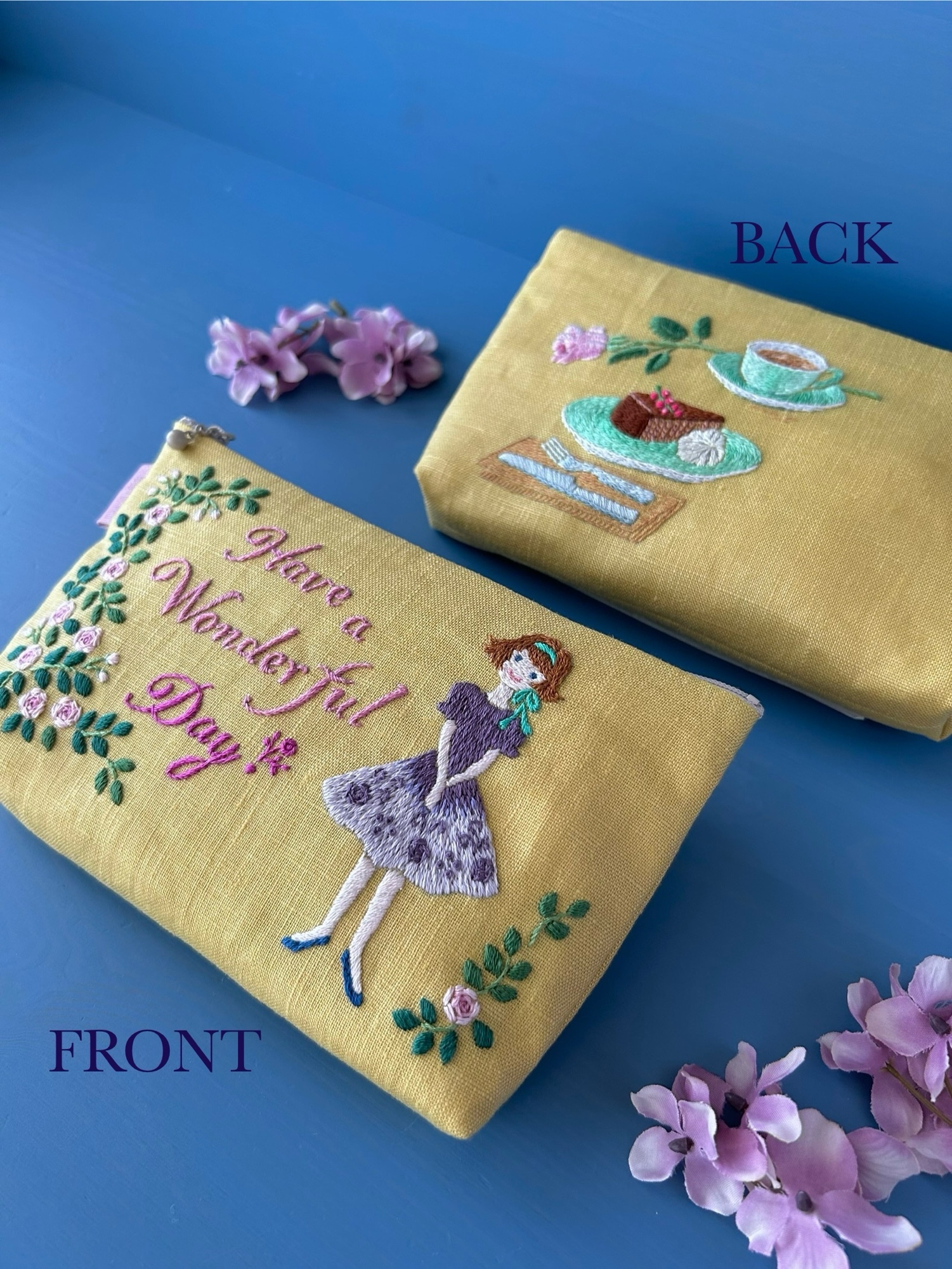 フルーツ 手刺繍のがま口 - 手刺しゅう prune kaori | minne
