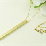 *K14GF***N5*マットゴールド色スティックバー☆ネックレス(50cm)