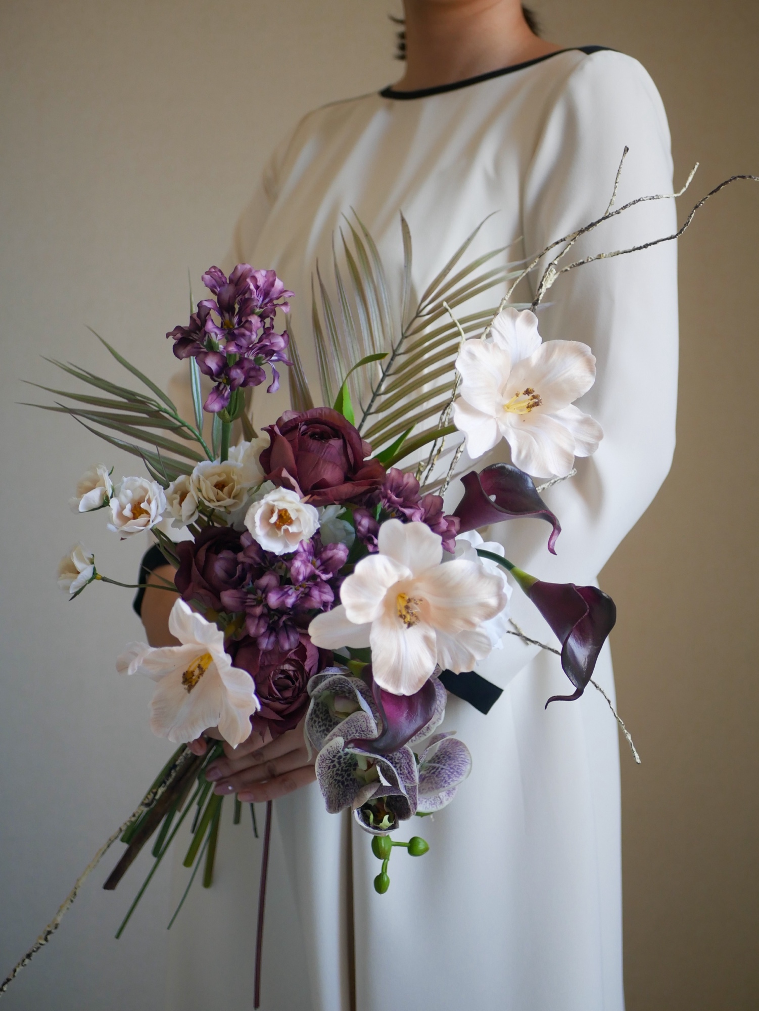 アーティフィシャルフラワーブーケ 韓国ブーケ ウェディングブーケ 前