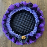 カフェマット🎃ハロウィン🎃BLACK🖤円形50㎝（フリル含）