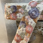 [実物のお色味と違う場合があります] インド刺繍リボン　花　インド刺繍　スパンコール　刺繍リボン　リボン　りぼん