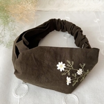 【9月20日販売開始！】髪も心もリラックス♫カモミールの刺繍ヘアターバン/ヘアバンド