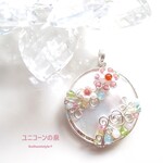白蝶貝ペンダント（ワイヤージュエリー☆ワイヤーアクセサリー☆ワイヤーラッピング天然石ネックレス☆KuthumistyleⓇ☆クツミスタイル）