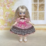 (l様専用ページ)AIデザイナーズ×ハンドメイドワンピース⑥🍓　　ピコニーモP、オビツ11