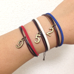 leather×suède×simple☆ナンバーブレスレット☆1本550円