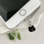 ＊ほんわか＊黒ねこちゃん＊　充電口アクセサリー