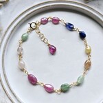 【再販5・15❤Thanks!!受注制作】マルチカラーサファイア ブレスレット✩.*˚ 天然石×14kgf