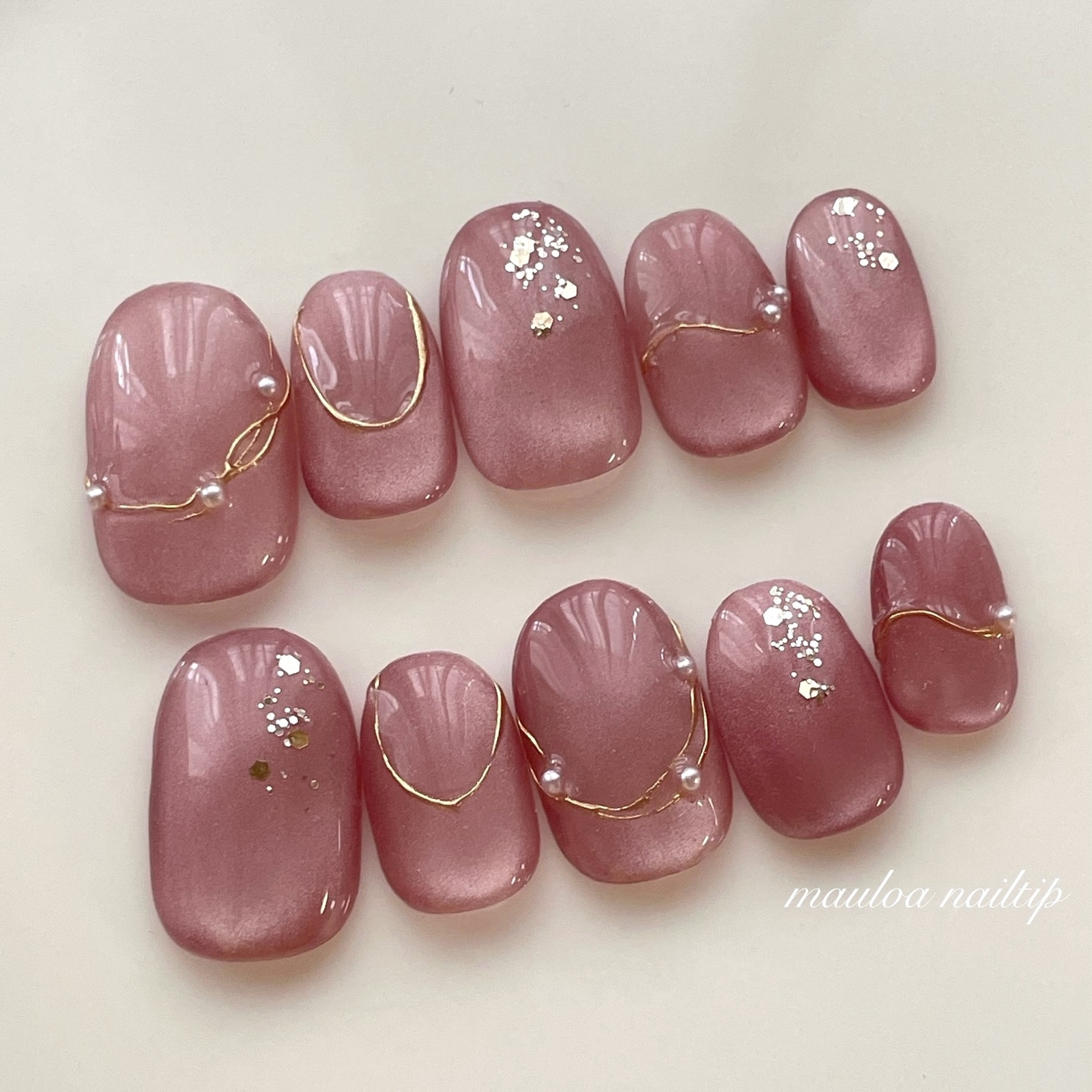 SSサイズ）no.23 うるぷるワインレッド ネイルチップ - mauloa nailtip