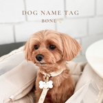 D001 【 Dog name tag / born 】 ネームタグ 名前札 迷子札 ホワイト 送料無料