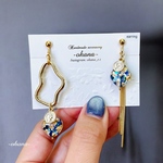 【再販♡5点】ブルーシェルのアシンメトリーピアス/イヤリング