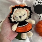 カボチャモチーフのくまさん 【ハンドメイド あみぐるみ ハロウィン】