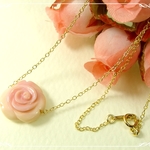＊感謝価格＊*K14GF***N92*希少高品質クィーンコンクシェルAAA☆薔薇のネックレス