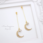 Moon long pierce＊一粒ビジュー＊