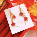 秋冬新作✨️レディース✨️お洒落✨️揺れる♪ 紅葉🍁 ハンドメイド ピアス イヤリング アクセサリー