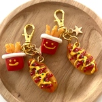 ポテトフライ　ホットドック　フェイクフード　ミニチュア　食品サンプル　チャーム