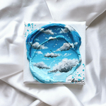 アクリル画『一筆先には青空』10㎝×10㎝