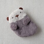 【再販】もふもふ動物ぬいぐるみポーチ（らっこＢ）※モカ茶＆グレー耳