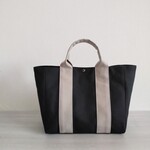 ☆kkkim2129様専用☆帆布トートバッグL 横マチ  ブラック×アイスグレー  倉敷帆布