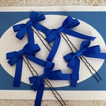 ヘアメ　リボン　リボンピン　青　ブルー　推し活　推し色　メンカラ　発表会　ヘアメリボン