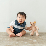 〖navy 〗 pumpkinpants & embroidery ribbon bib