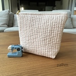かわいいヌビのファスナーポーチ（ベージュピンク）